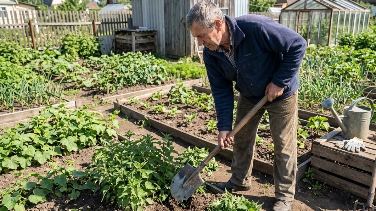 Вместо навоза, химии и золы: швыряю на грядки эту ботву и кромсаю лопатой — мощный "витаминный салат" для почвы