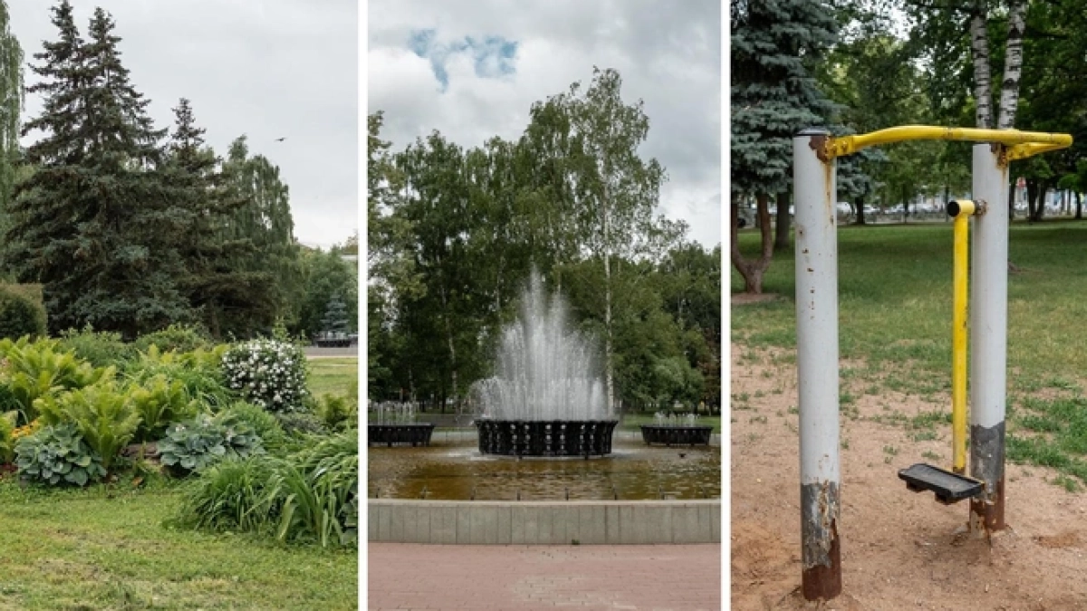Парк Мира в центре Ярославля встречает клумбами, но спортплощадка пока разочаровывает