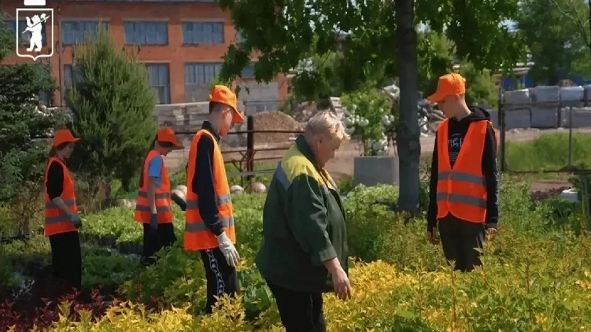 Ярославские подростки официально работают на озеленении города и получают зарплату