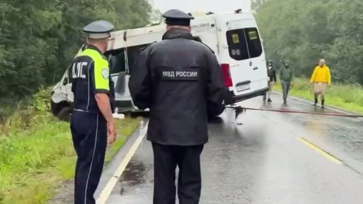 Автобус под Ярославлем перевернулся в кювете: среди восьми пострадавших оказались двое детей