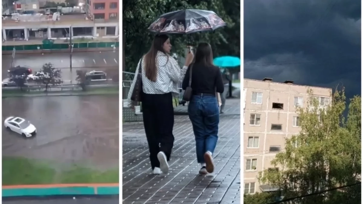 Гроза превратила улицы Ярославля в «Ниагарский водопад» и повалила деревья