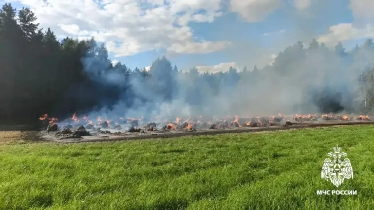 Два пожара с сеном произошли в Борисоглебском и Ростовском округах