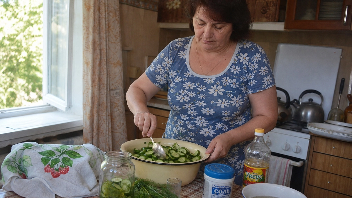 Огурцы „3 стакана“: этот салат делаю каждую осень — и ни одна банка не доживает до февраля