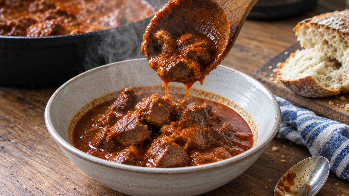 1 кусочек к мясу — и гуляш будто из венгерской корчмы: мягкий, густой и ароматный