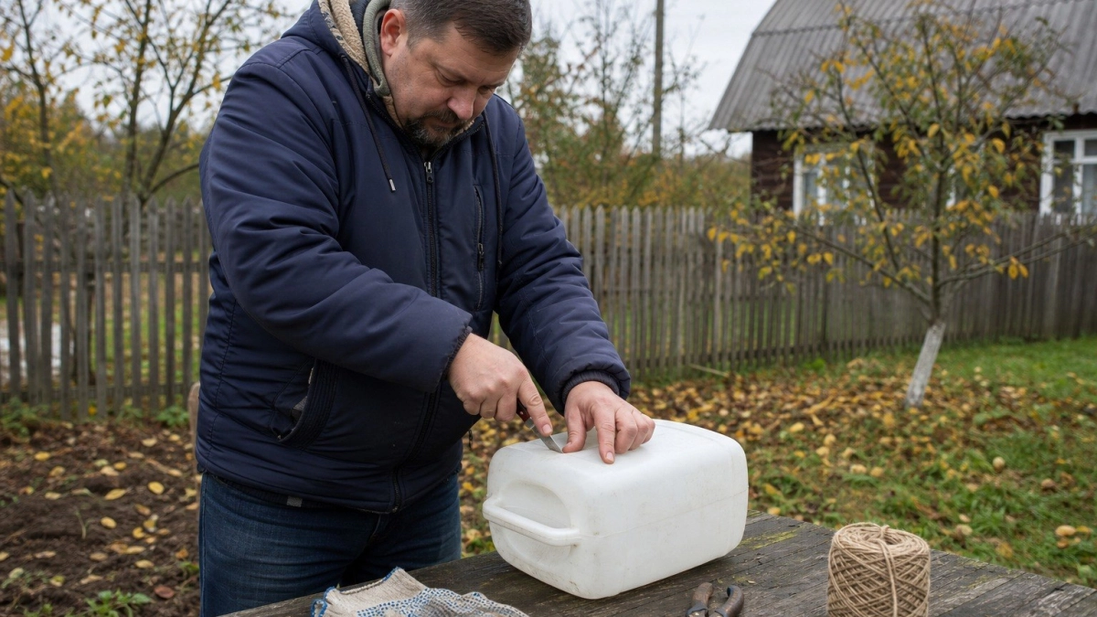 Пластиковую канистру раскраиваю, словно портной кожу: из пустой тары получаю целую команду дачных помощников