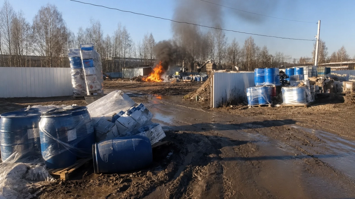 Ярославцы пожаловались властям на открытое сжигание пластика на территории Резинотехники