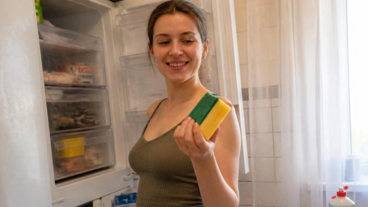 Не для красоты: почему губки для мытья посуды бывают разных цветов — жесткая сторона вредит тефлону и эмали