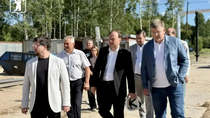  Мэр Ярославля Молчанов посетил  стройку нового микрорайона  за Волгой