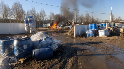 Ярославцы пожаловались властям на открытое сжигание пластика на территории Резинотехники