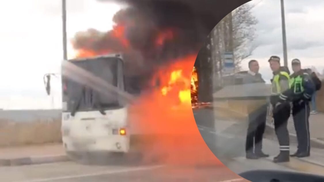 Автобус в Ярославле на ходу охватило пламенем