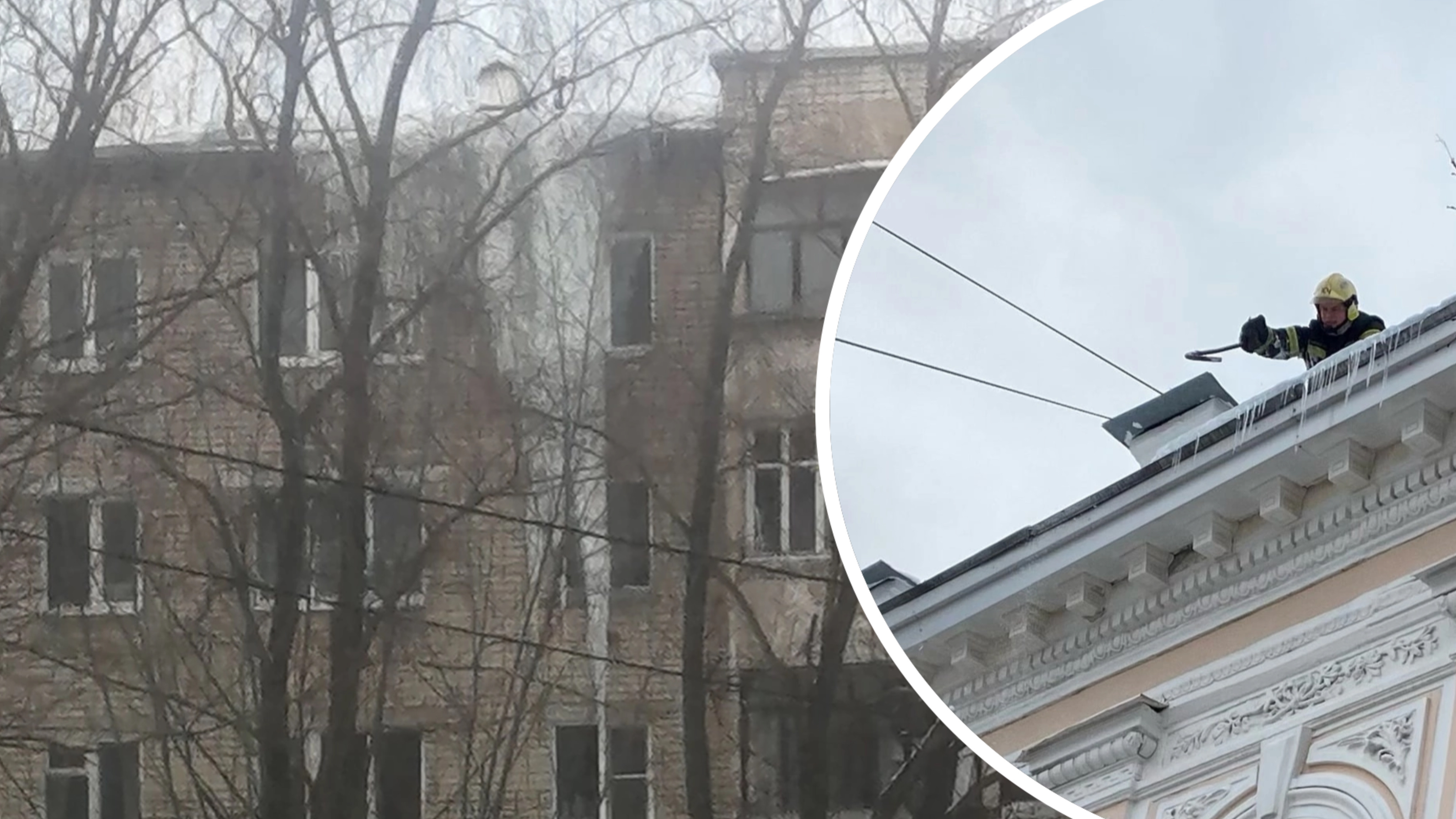 «Упадет на человека»: в Ярославле на крыше дома выросла опасная трёхэтажная сосулька      