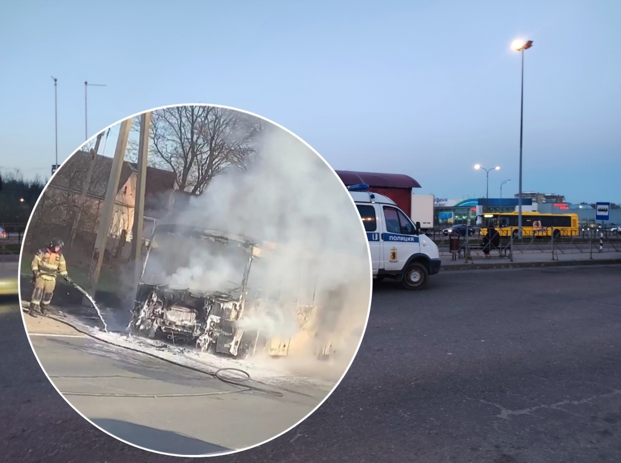 Сгорел автобус: в ярославской области полностью обгорел общественный транспорт