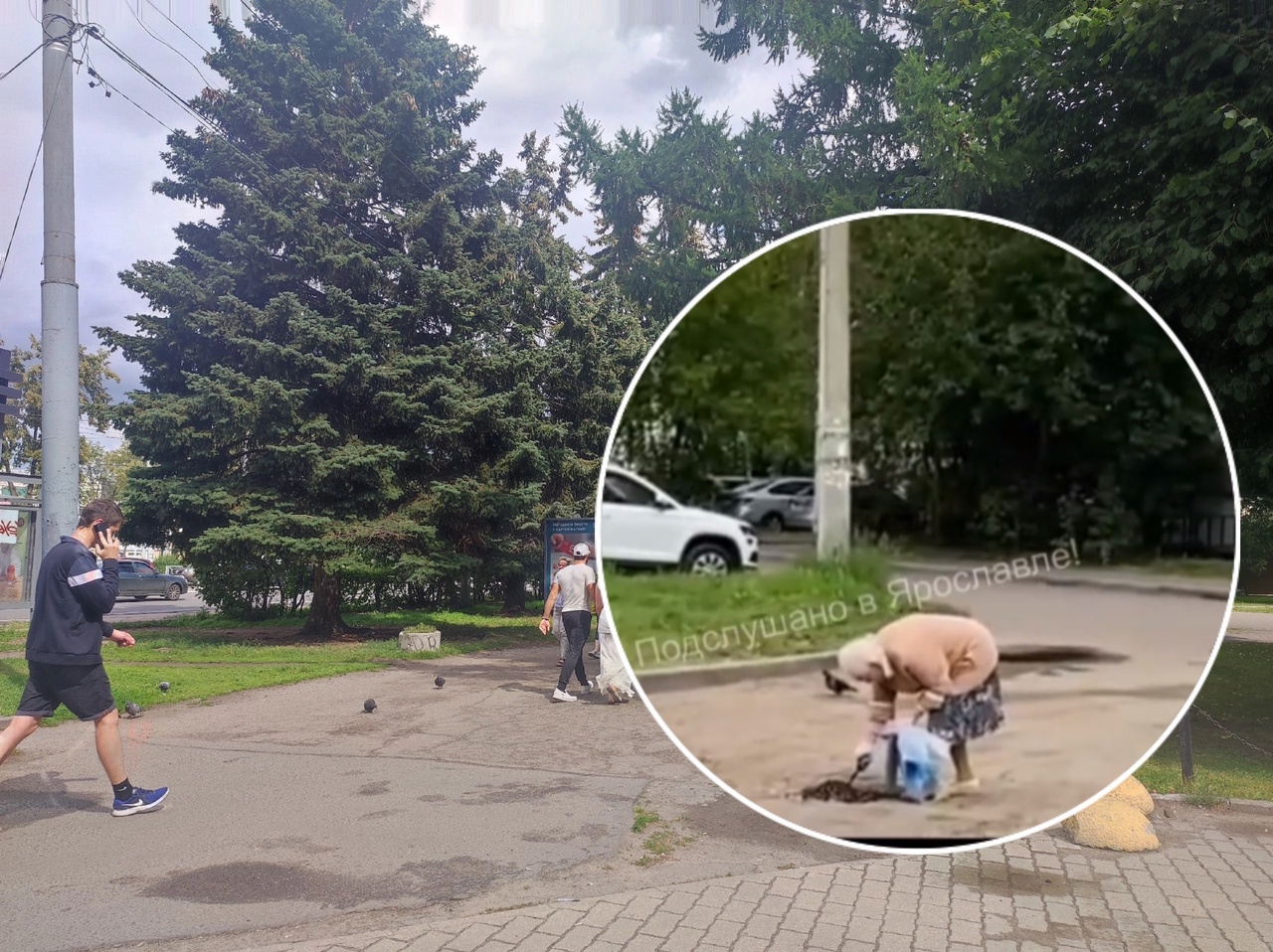 Ярославские бабушки ремонтируют дороги своими силами 