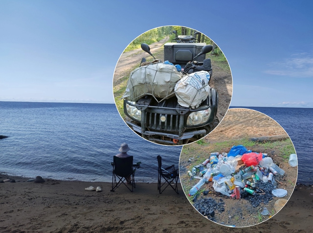 Житель Ярославской области собрал с берега Рыбинского водохранилища прицеп мусора