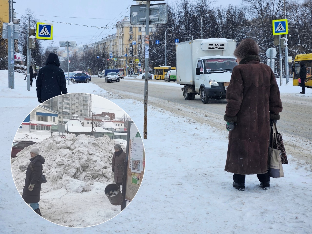 "Улицы превращаются в ад": коммунальщики сбросили на остановке снежную гору