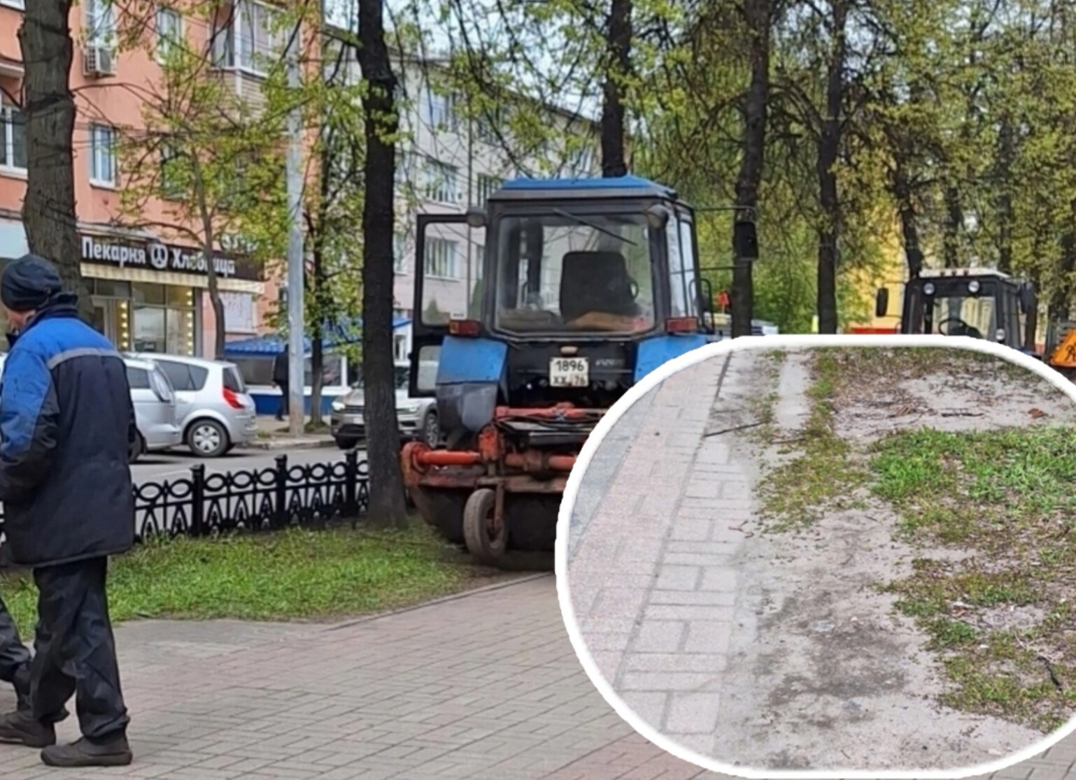 Ярославцы засняли тракторы на газонах 