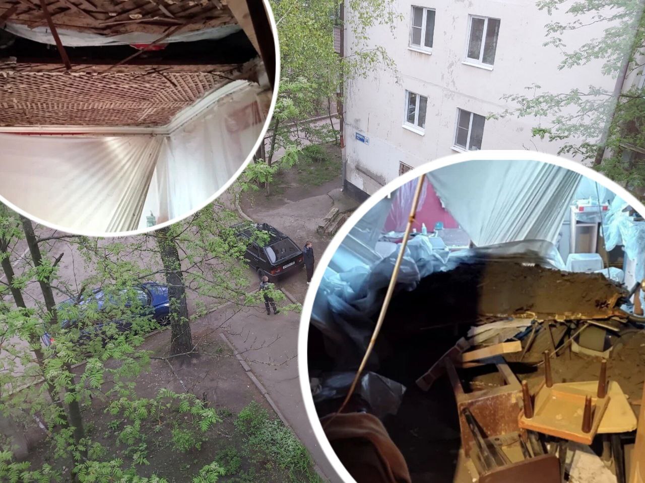 В Ярославле упавший потолок чуть не убил пенсионера