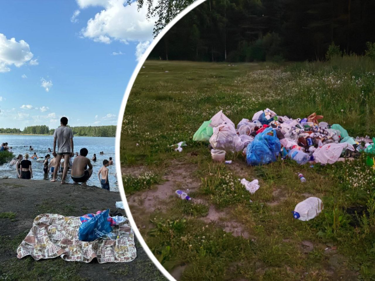 В Ярославле популярный пляж завален мусором 