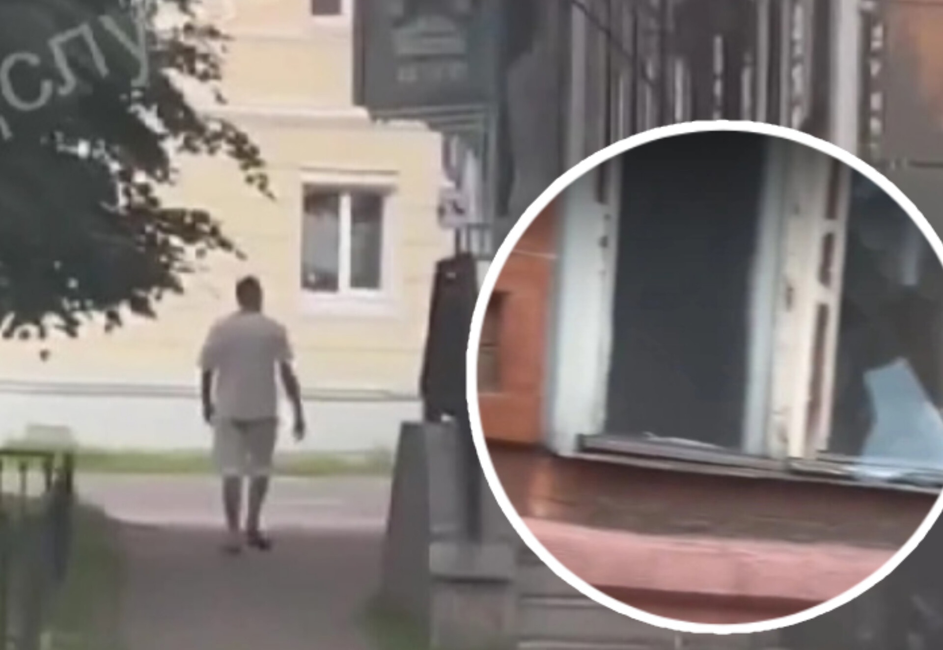 В центре Ярославля неадекват бьет окна
