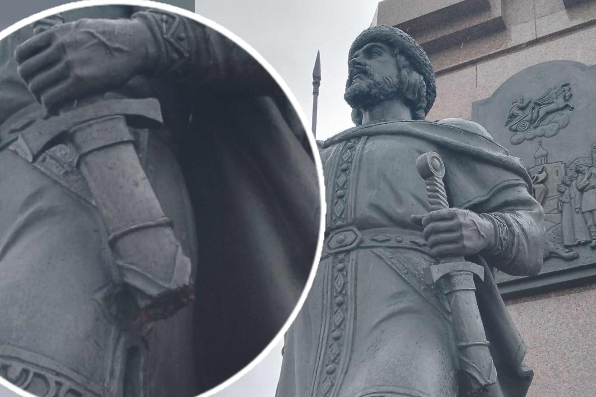 На главном памятнике Ярославля у основателя города обломился меч